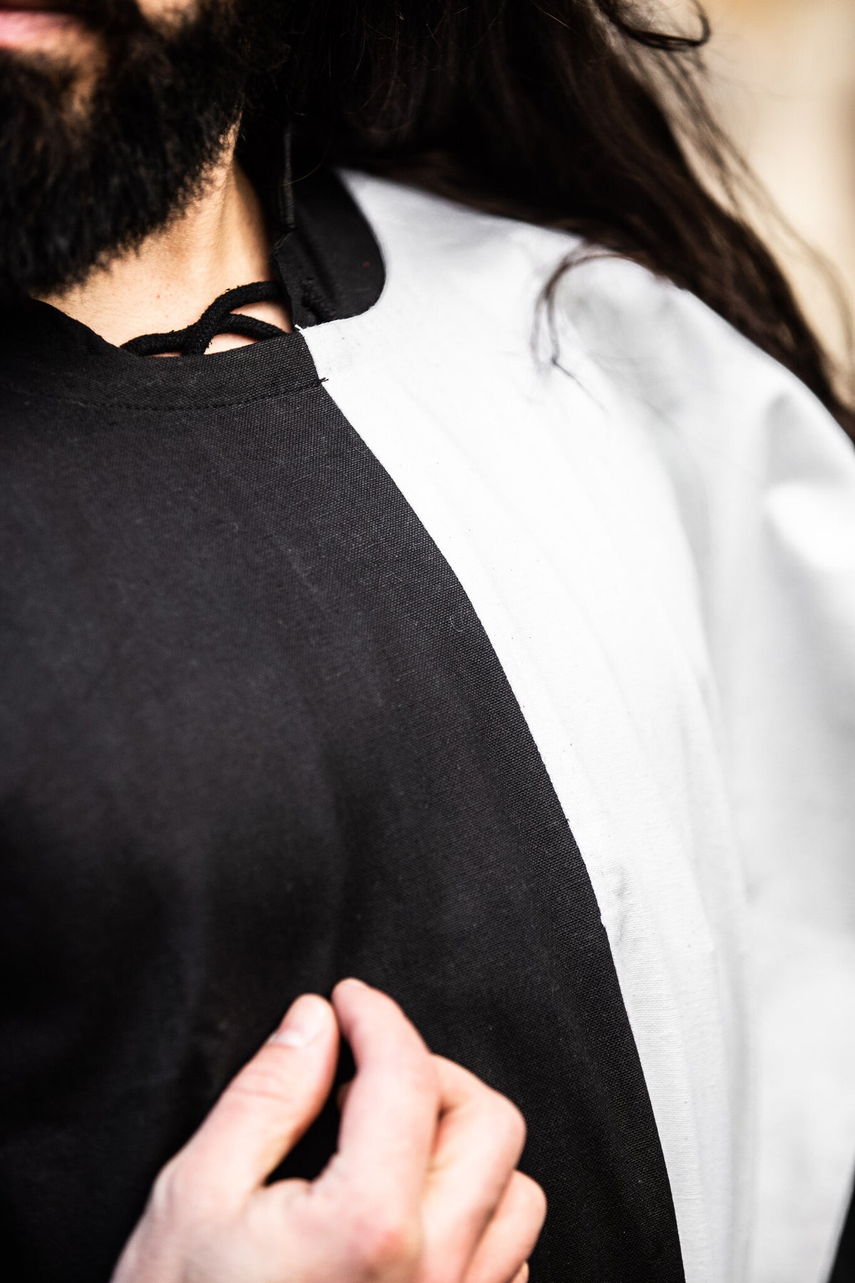 Surcoat, checked, black-white