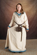 Viking dress Lagertha, natural-blue