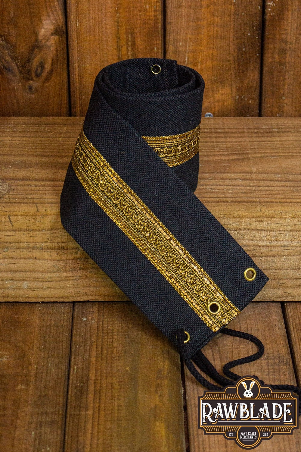 Jeanne fabric belt - Black / gold