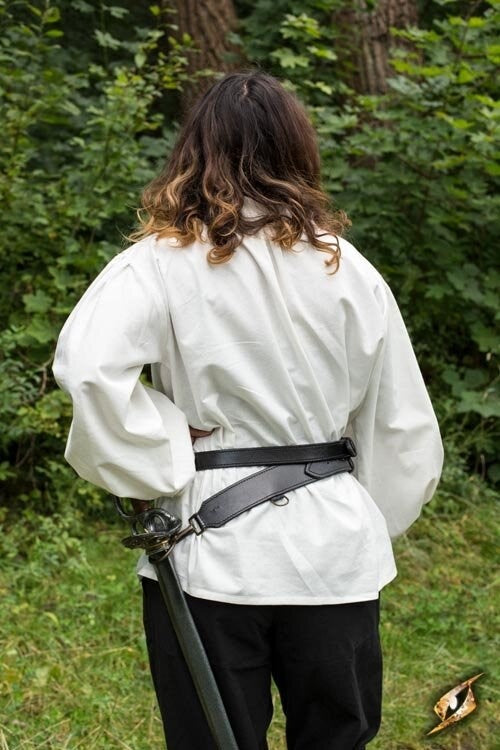 Two-part sword belt, black