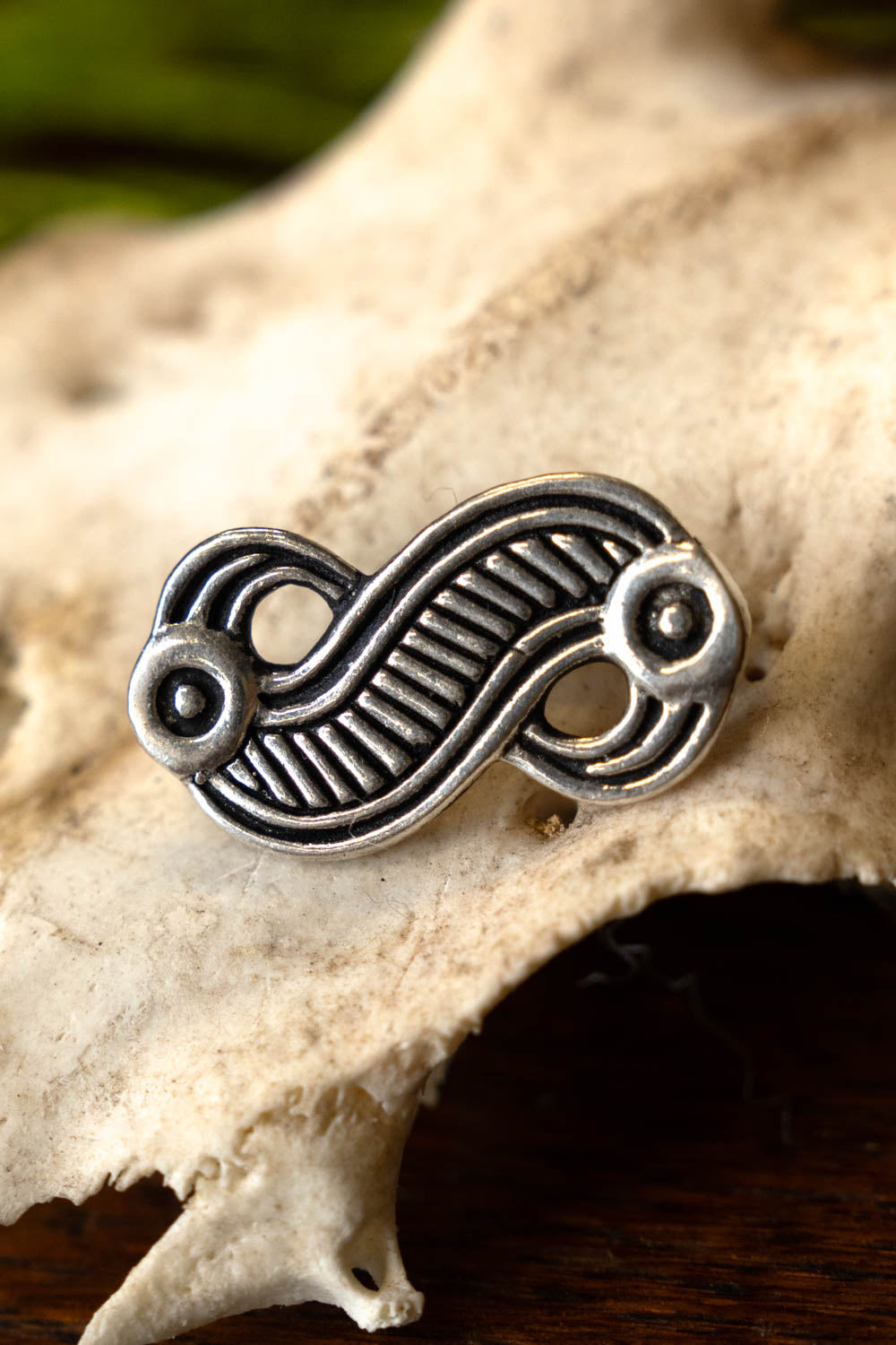 Frankish eagle fibula, silver colour, bronze