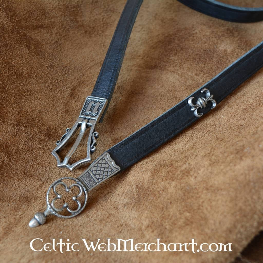 Luxury Gothic belt, brass, 151 cm, brown