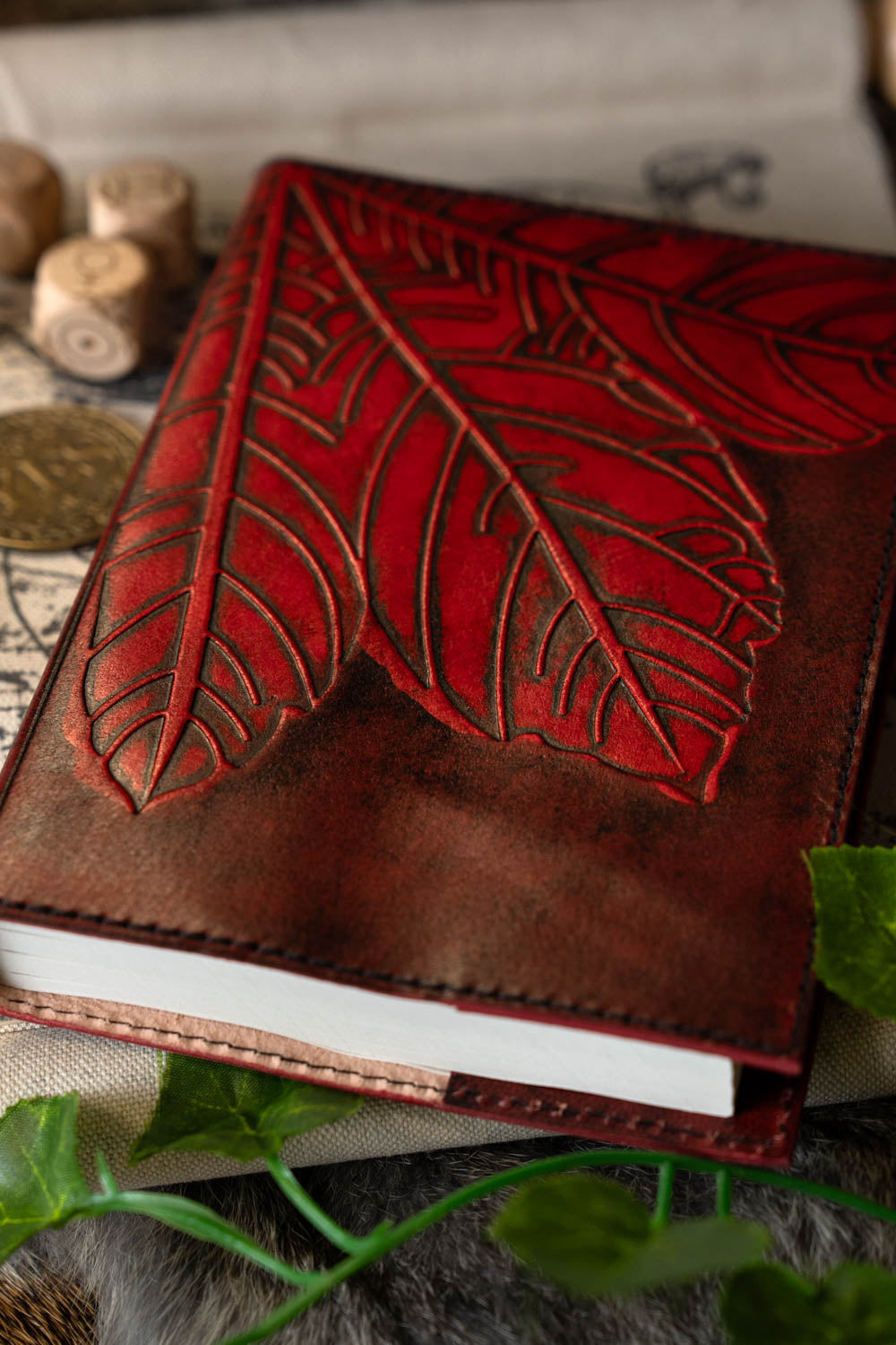 Leather Diary Autumn Leaf