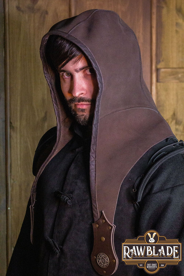 Akku split leather hood, brown