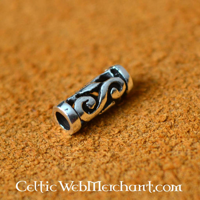 Small Celtic beardbead, sterling silver