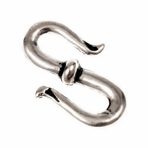 Jewellery hook pointy, silvered, 2x1 cm bronze