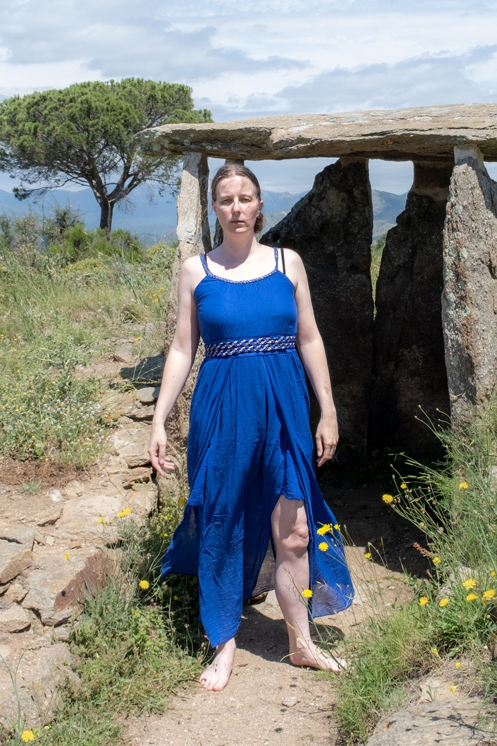 Goddess dress Thetis, royal blue