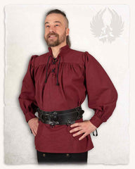 Medieval shirt Ansgar, burgundy red