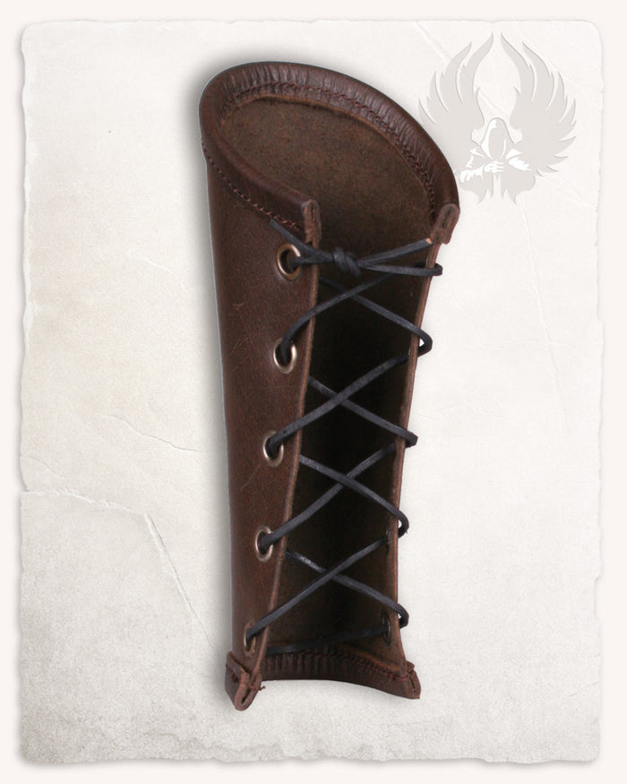Borg Leather Bracers, forearm guards, brown