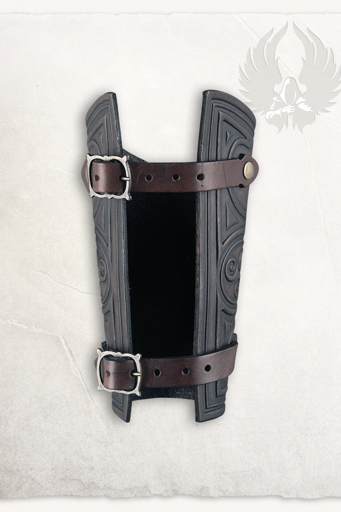 Artemis leather bracer S, forearm guard, brown