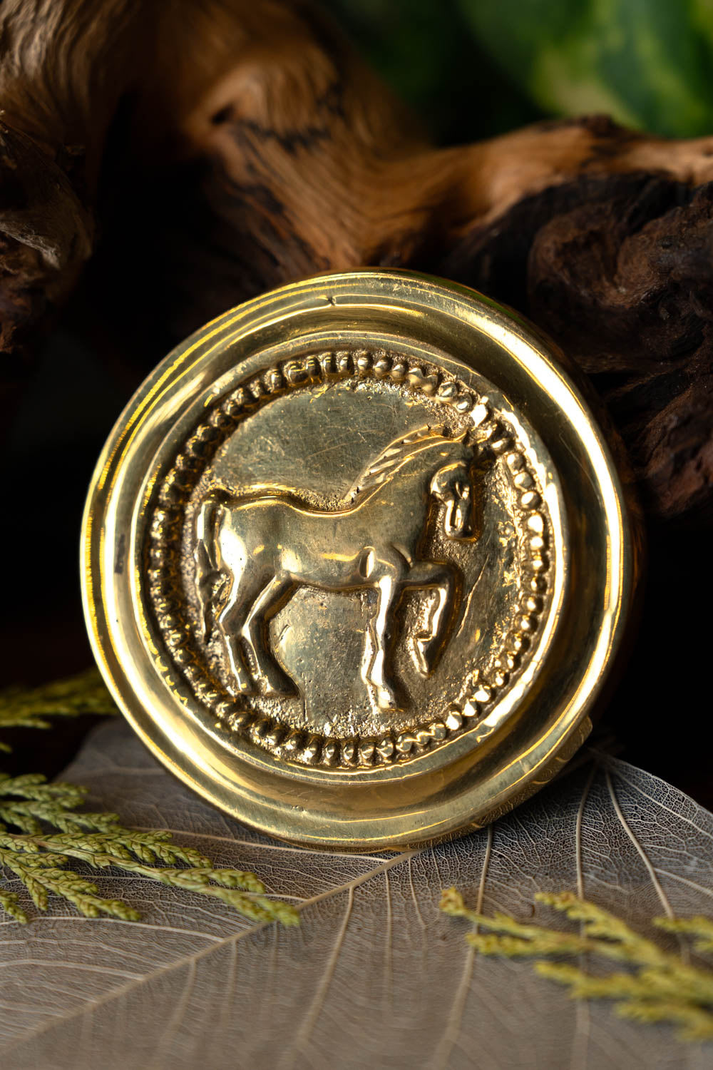 Roman phalera horse gold colour