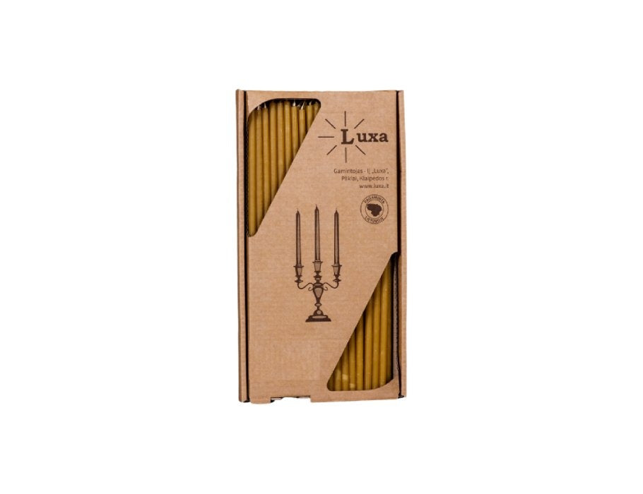 Dipped beeswax candle 25 cm, set of 60