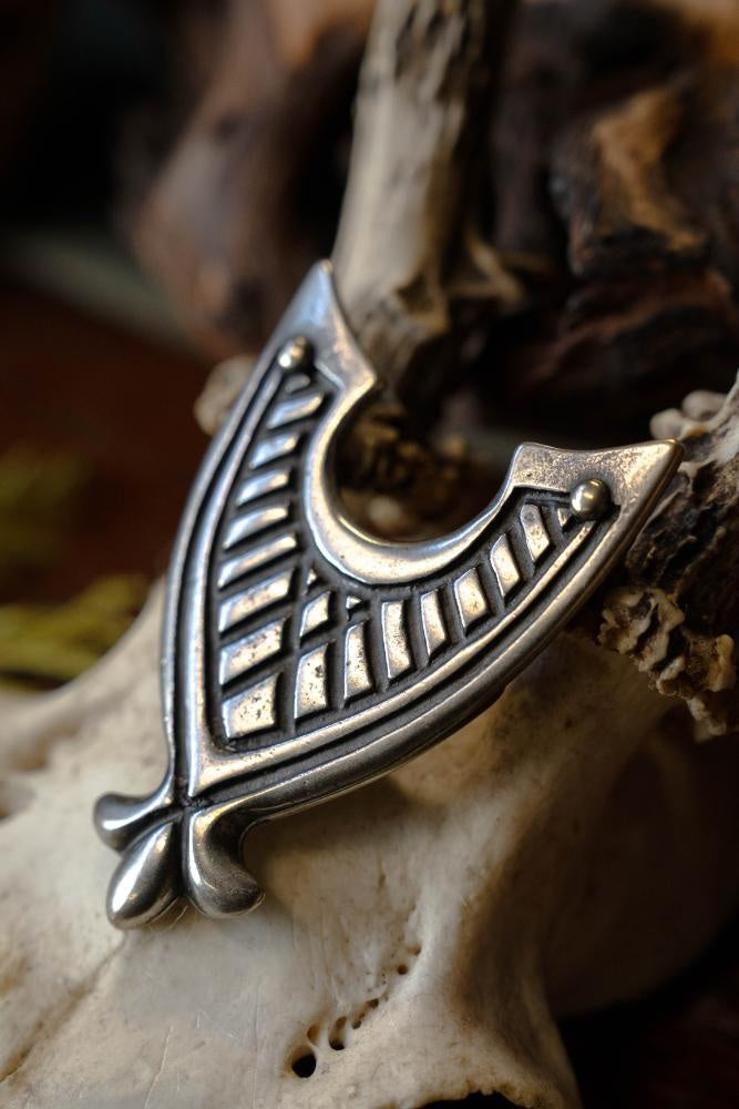 Medieval belt end 4.5 cm, silvered