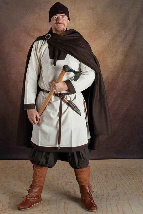 Manteau médiévale Karen, mélange de laine, brun