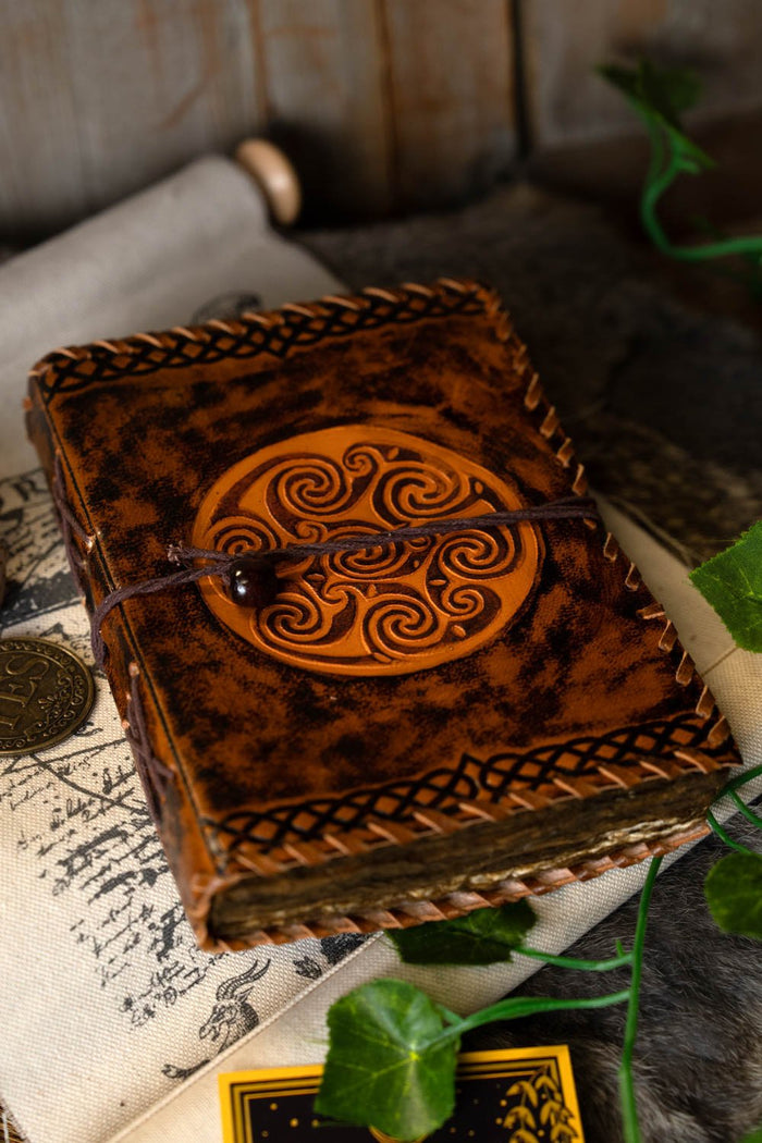 Leather book Celtic spirals