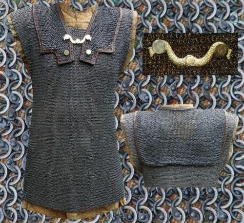 Lorica hamata, gemischt vernietete Ringe, 6 mm