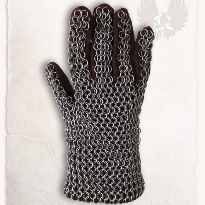 Chainmail gauntlets Richard, butted round rings, 8 mm