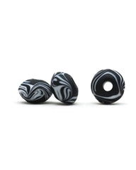 Viking glass bead Gotland, black-white