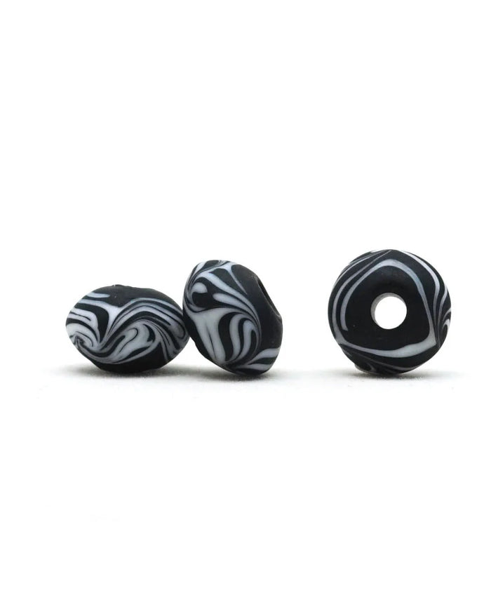 Viking glass bead Gotland, black-white
