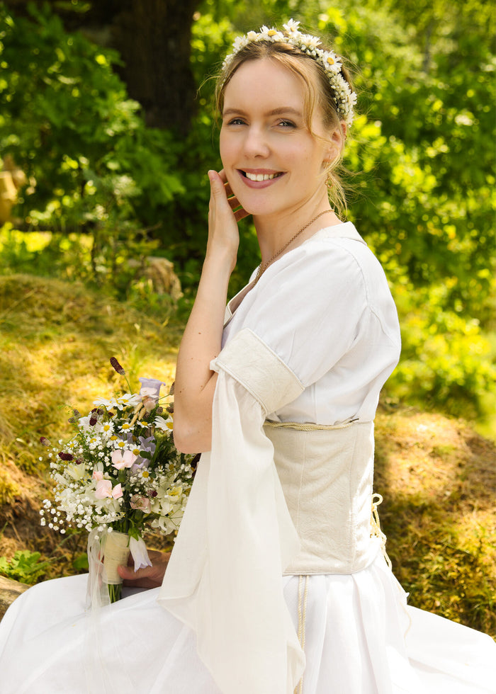 Medieval wedding dress, white-cream