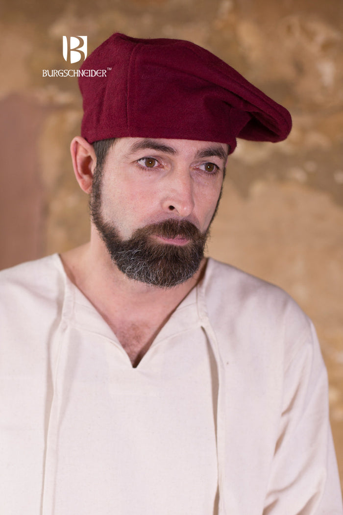 Beret Harald, red, wool blend