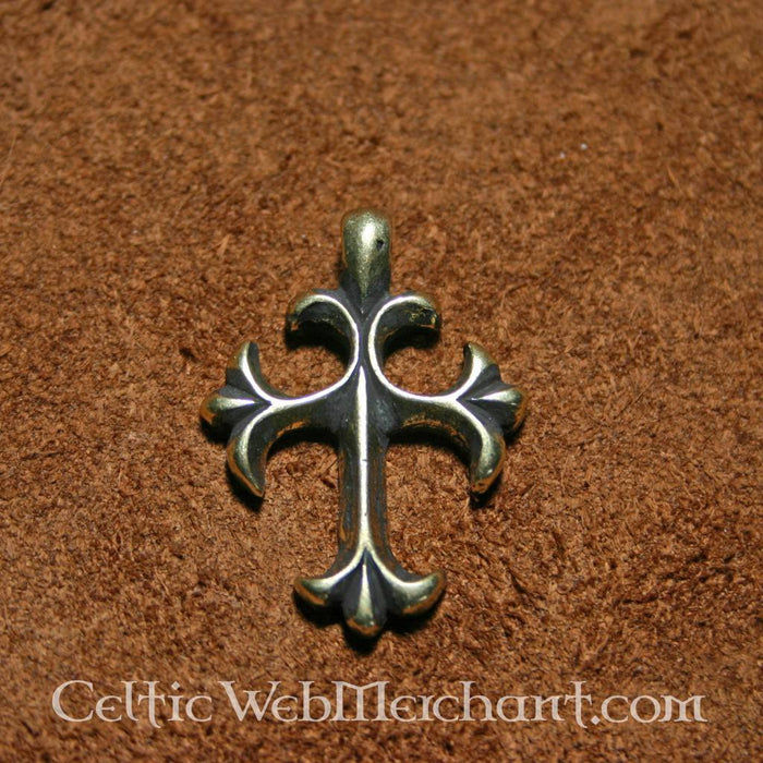 15th century cross pendant, silvered, zamak