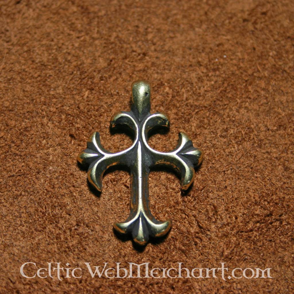 15th century cross pendant, silvered, zamak