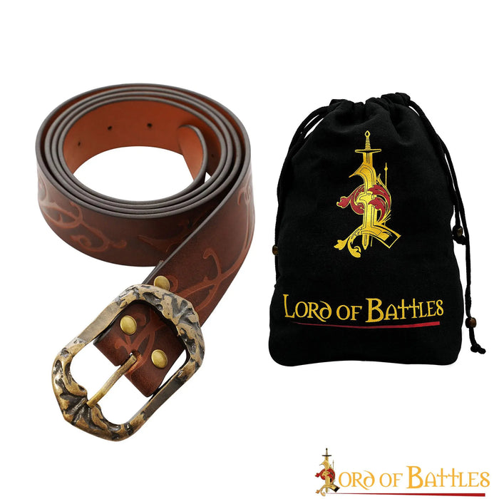 Leather belt Aranel, green, 130 cm