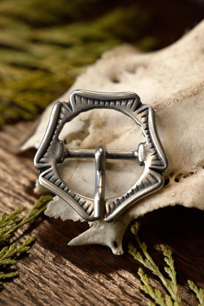 Late medieval Rose buckle, silvered