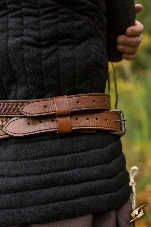 Braided sword belt, brown