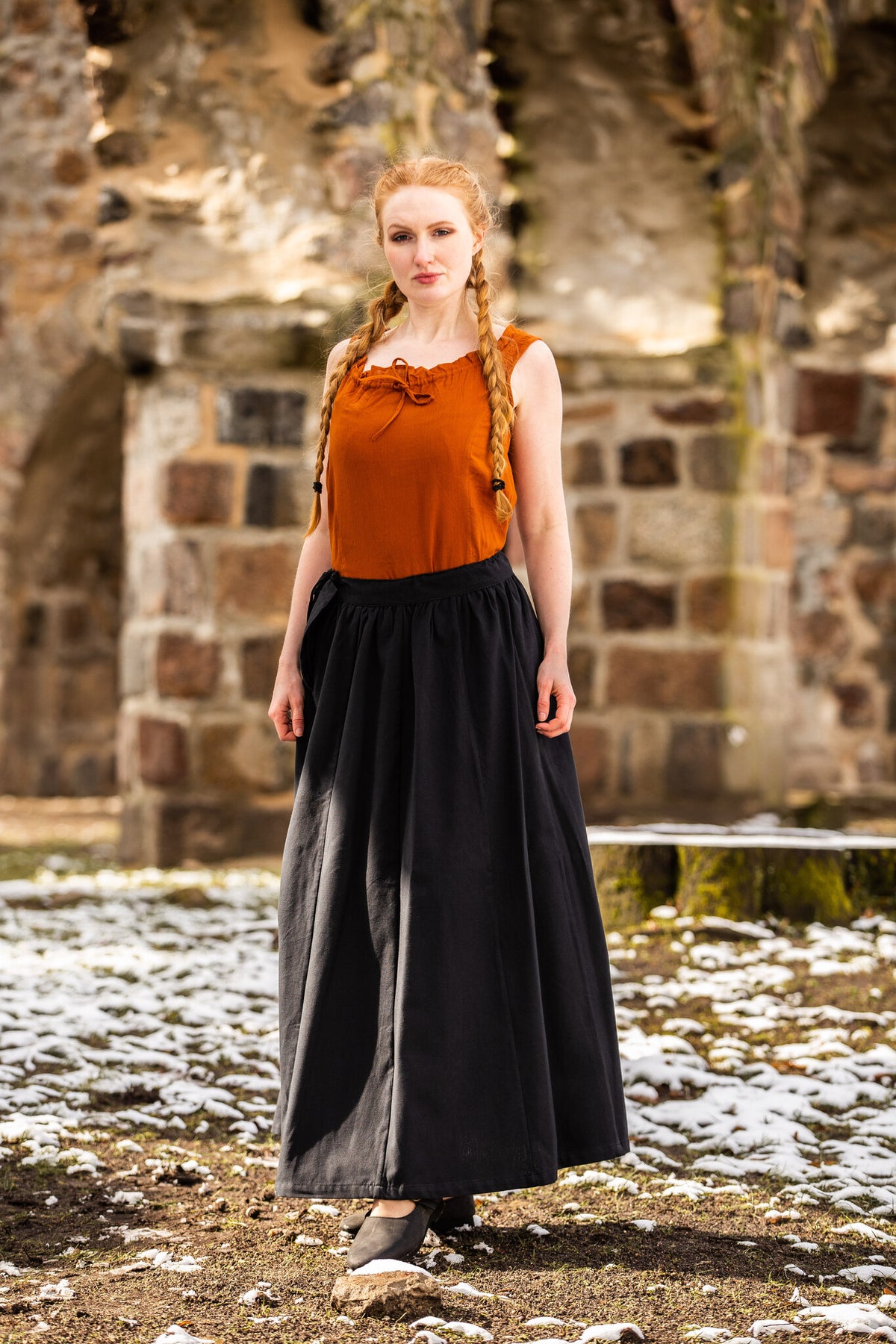 Medieval skirt Konstanze, black