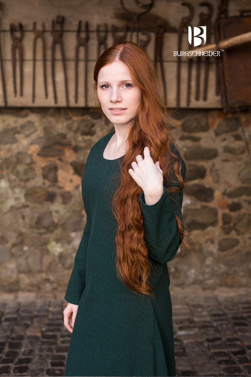 Średniowieczna suknia Freya, ciemnozielona