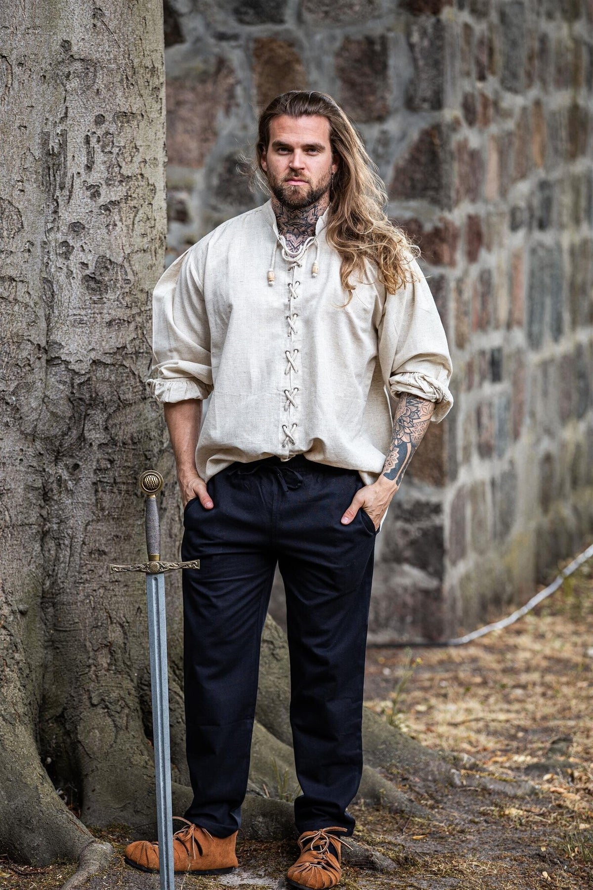 Medieval shirt Dagwin, cream