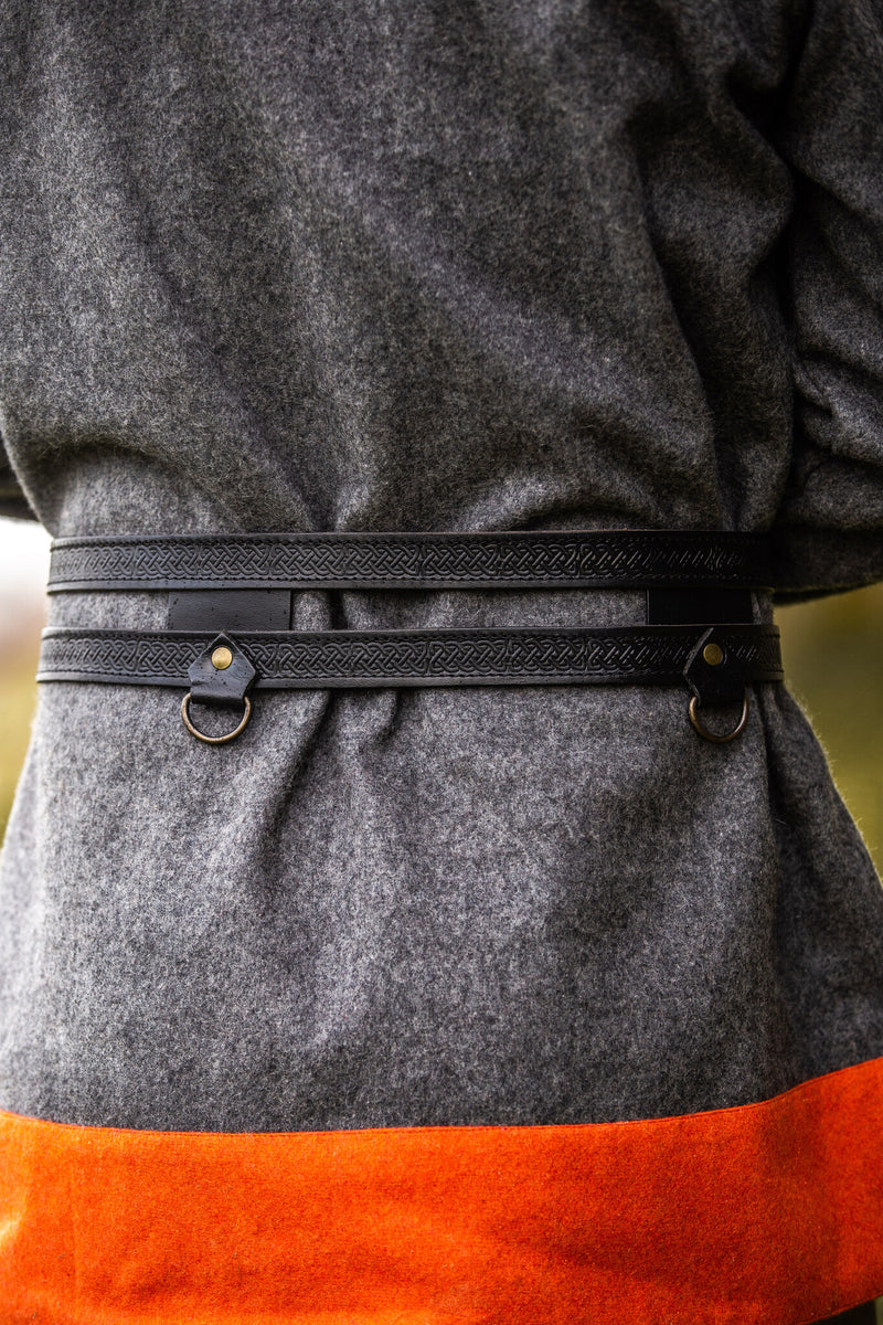 Cinturón vikingo doble Floki, negro