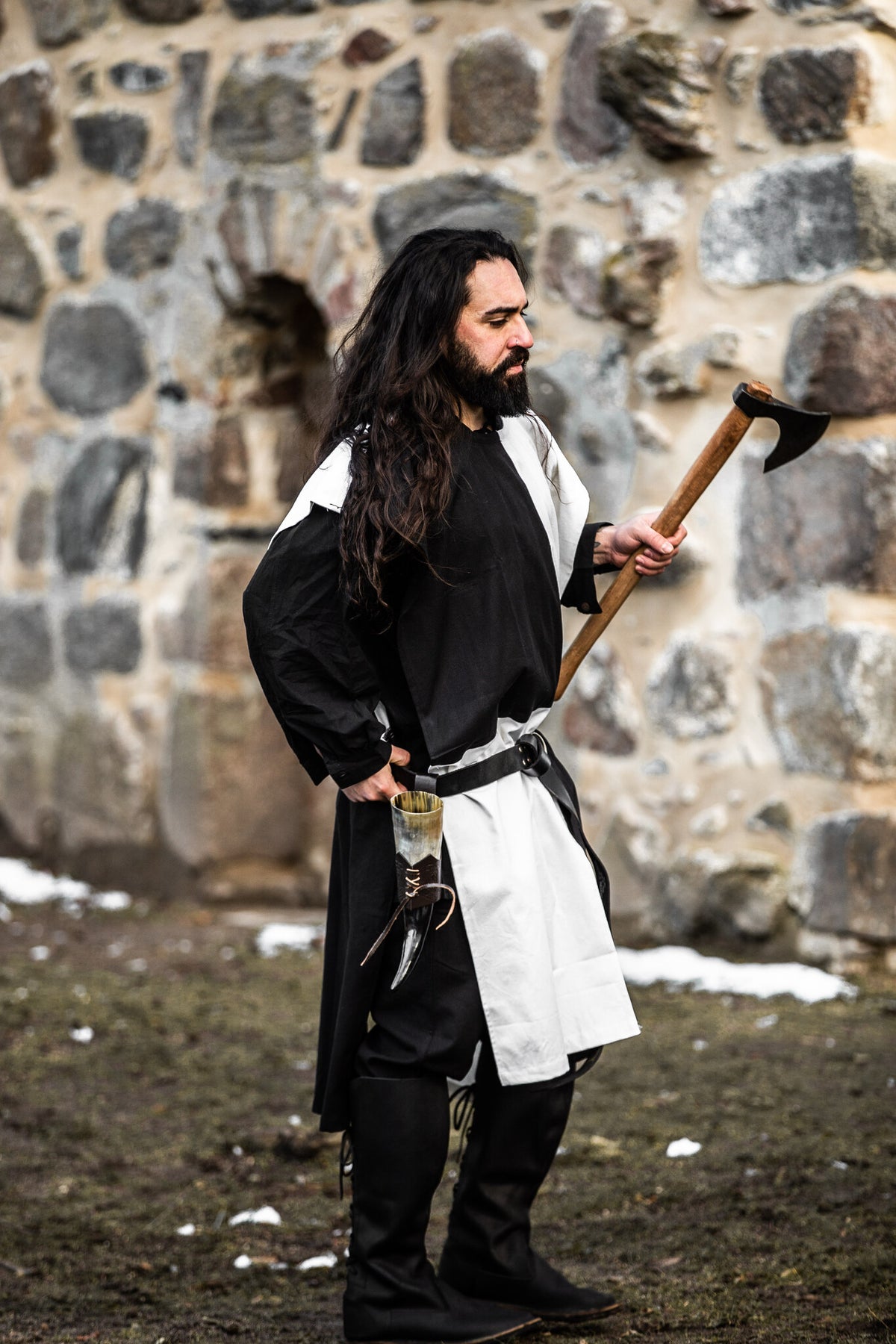 Surcoat, checked, black-white