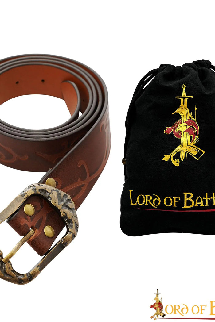 Leather belt Aranel, Red