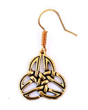 Celtic trisquelion earrings Mabinnogion, bronze