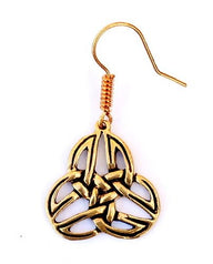 Celtic trisquelion earrings Mabinnogion, bronze