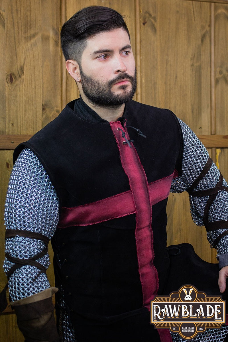 Korsriddar tabard, svart röd