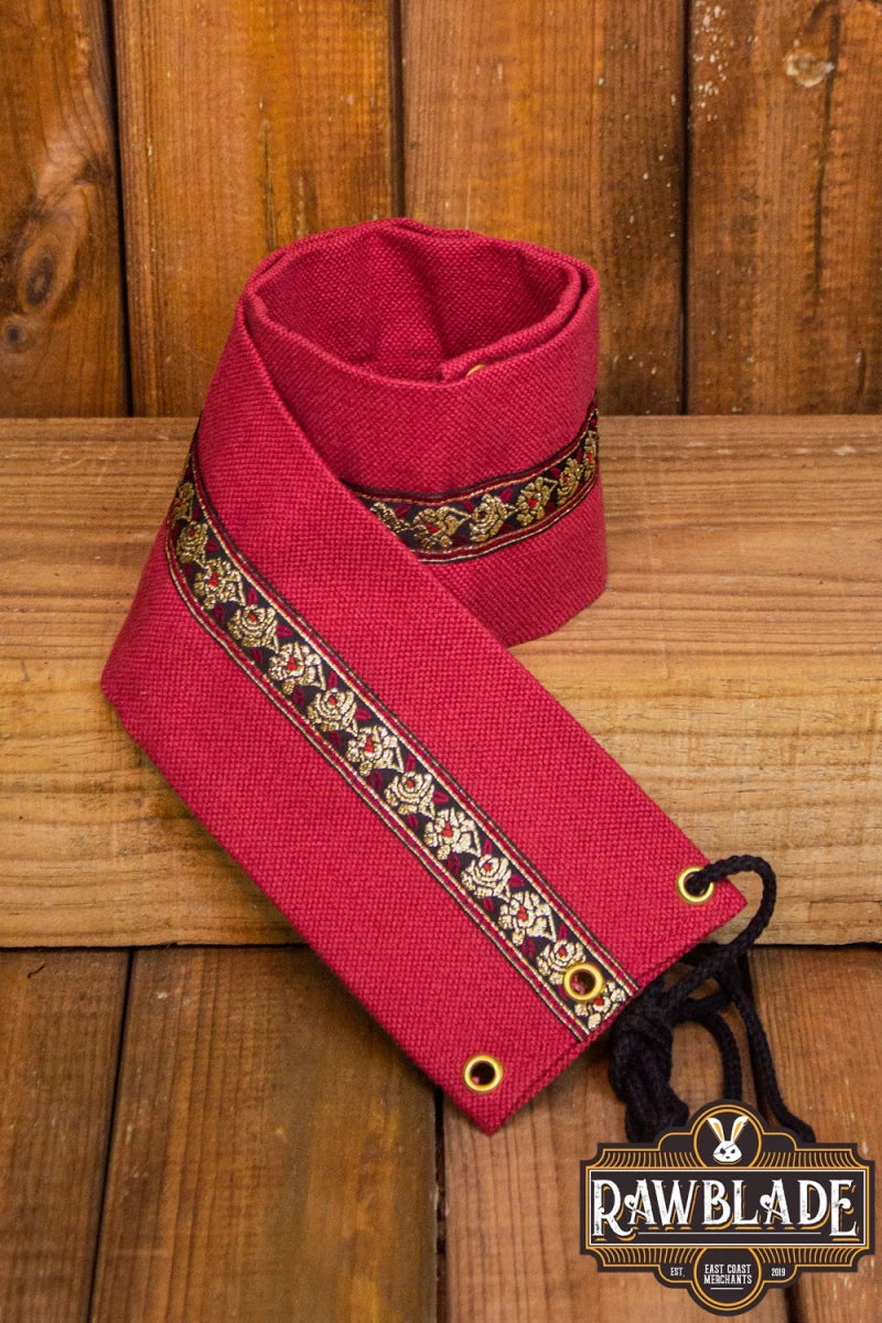 Jeanne fabric belt - Red / red roses