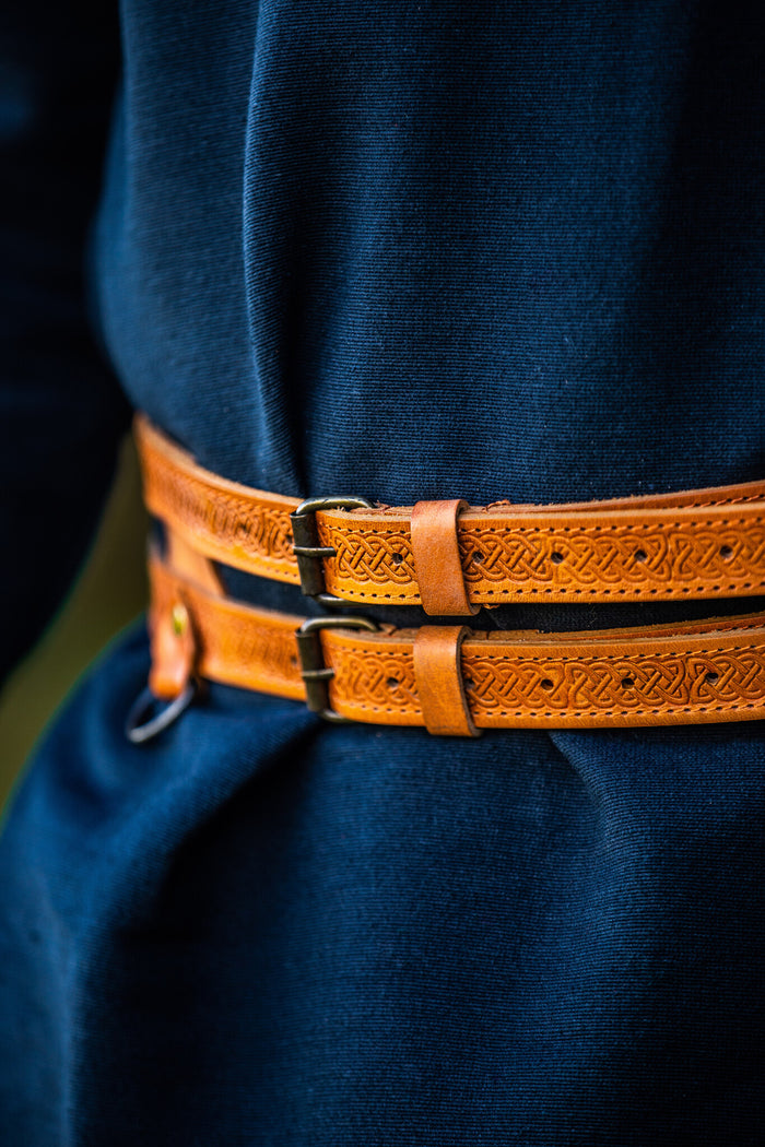 Double Viking belt Floki, light brown