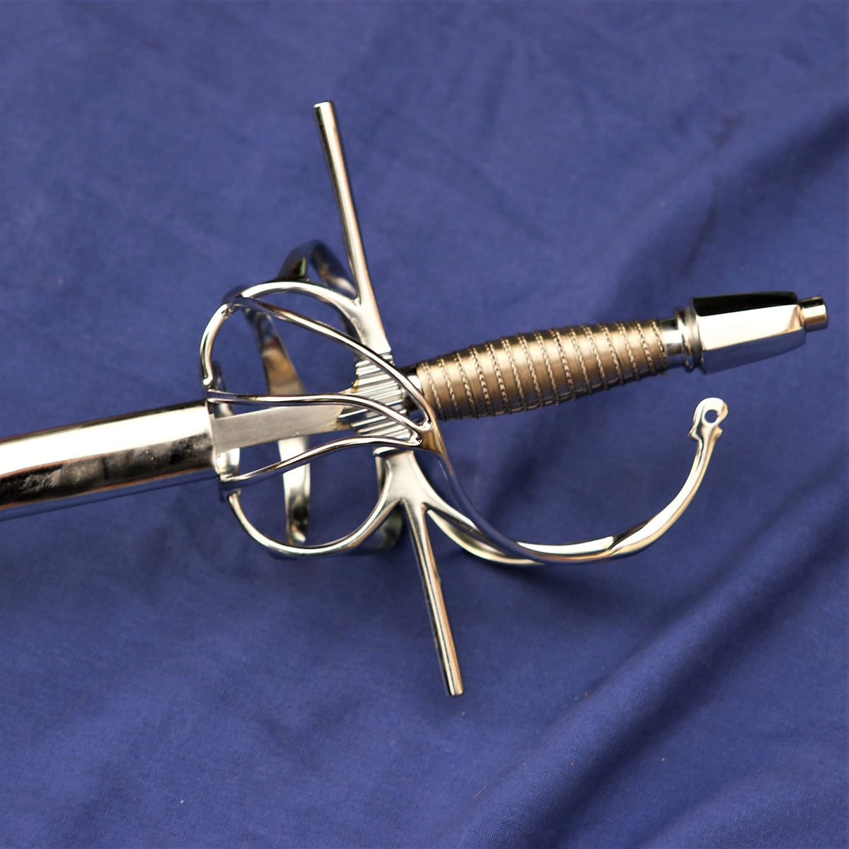 Rapier battle-ready with leather scabbard (blunt 3 mm)