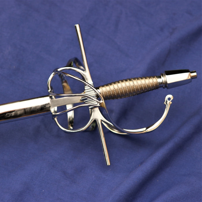 Rapier battle-ready with leather scabbard (blunt 3 mm)