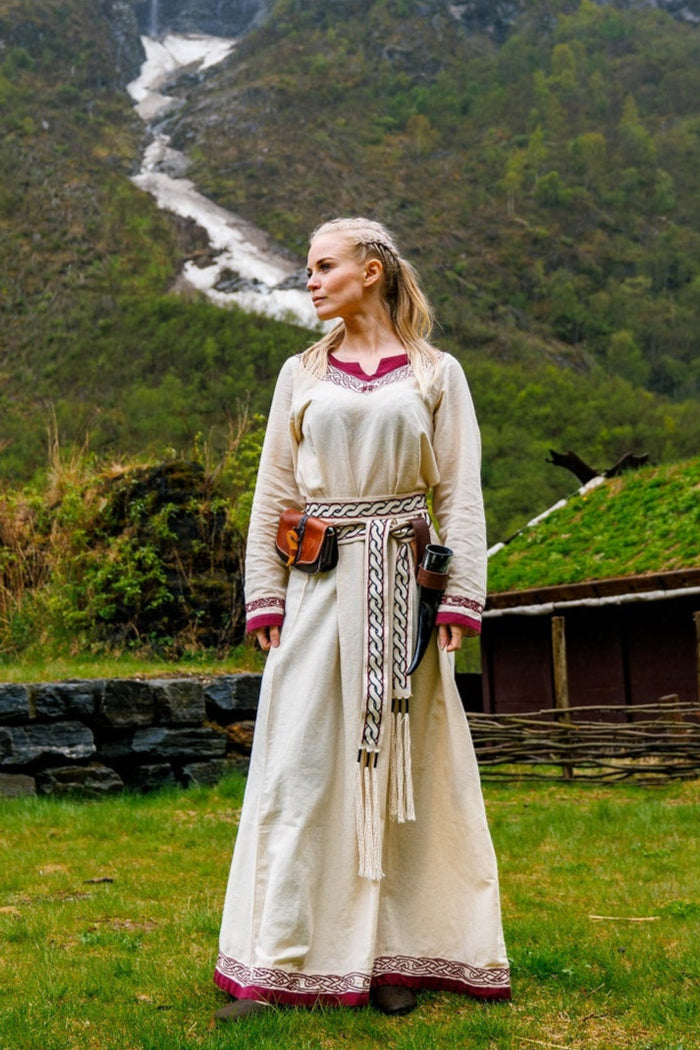 Viking dress Lagertha, natural-red