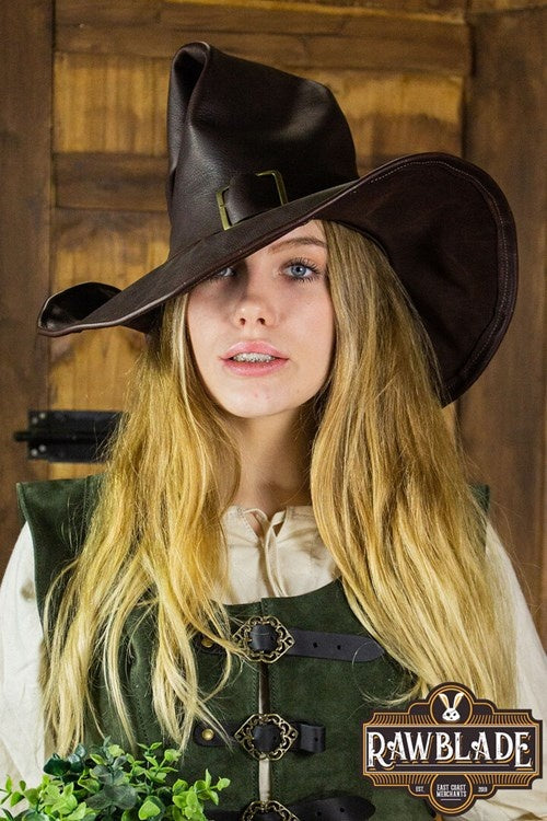 Witch hat Morgana, deluxe, brown