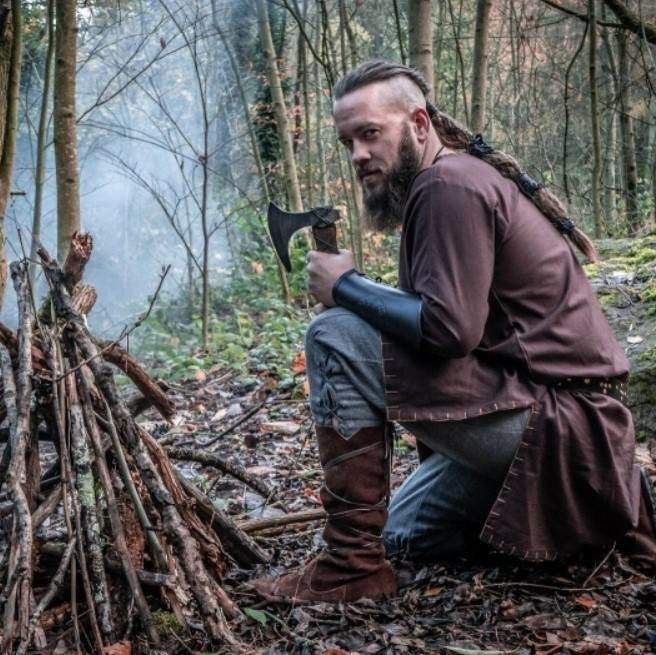 Viking trousers Jorvik, grey, wool mix