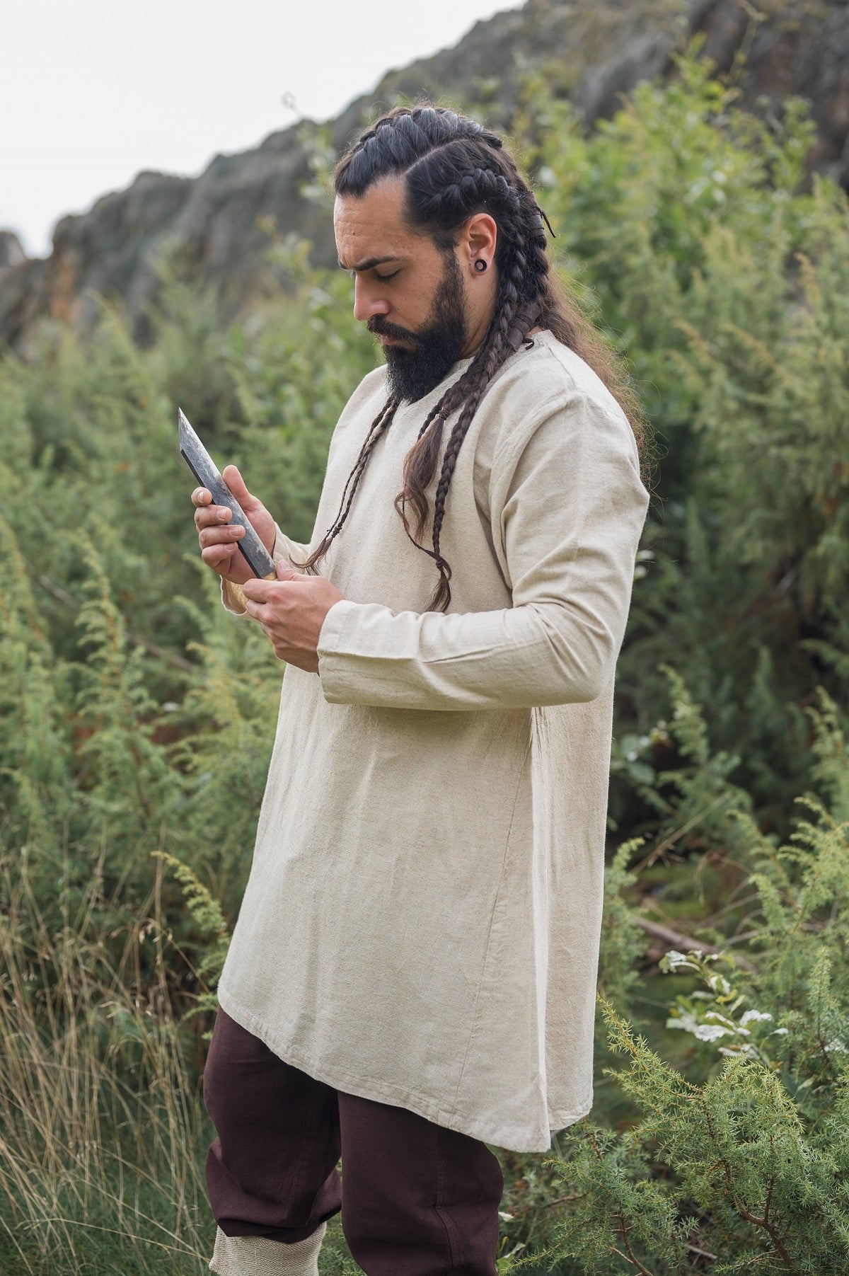 Linen Viking tunic Ragnar, natural