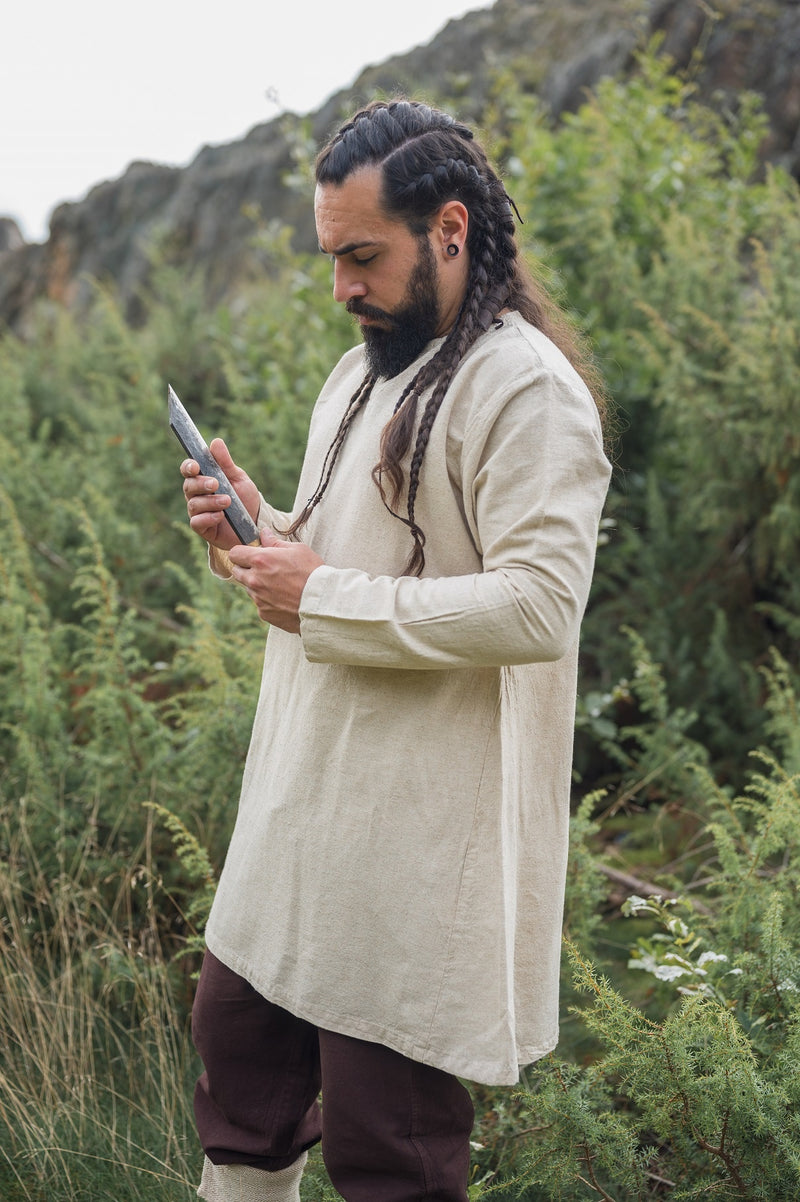 Wikinger Tunika Ragnar, Leinen, natur