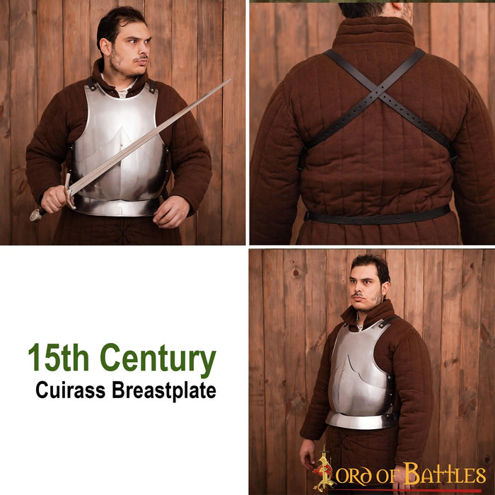 15th century breastplate, black, 1.6 mm