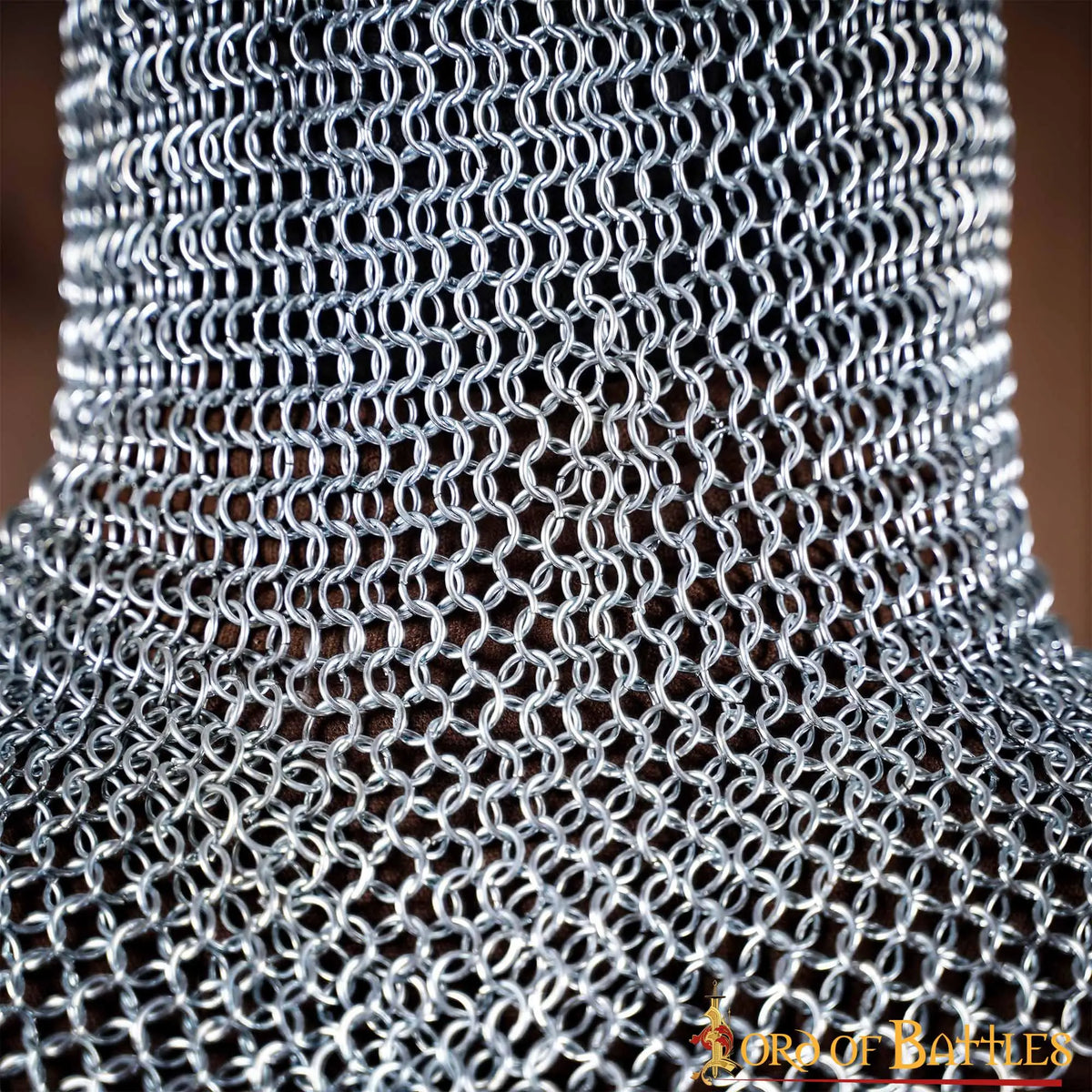 Chainmail coif, galvanised, butted round rings